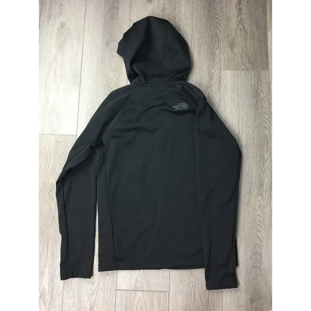 The North Face Mens Canyon Flat Fleece Hooded Jacket Full Zip Black Small